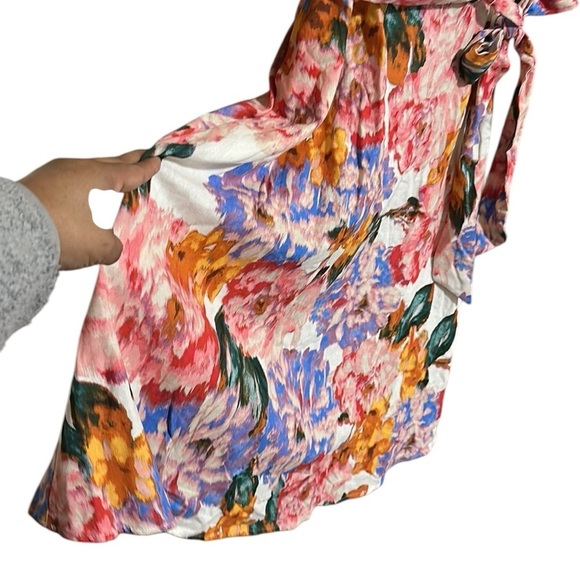 London Times NWT Floral Sleeveless Dress Square Neck A-line Linen Blend Size 12 - Picture 4 of 13